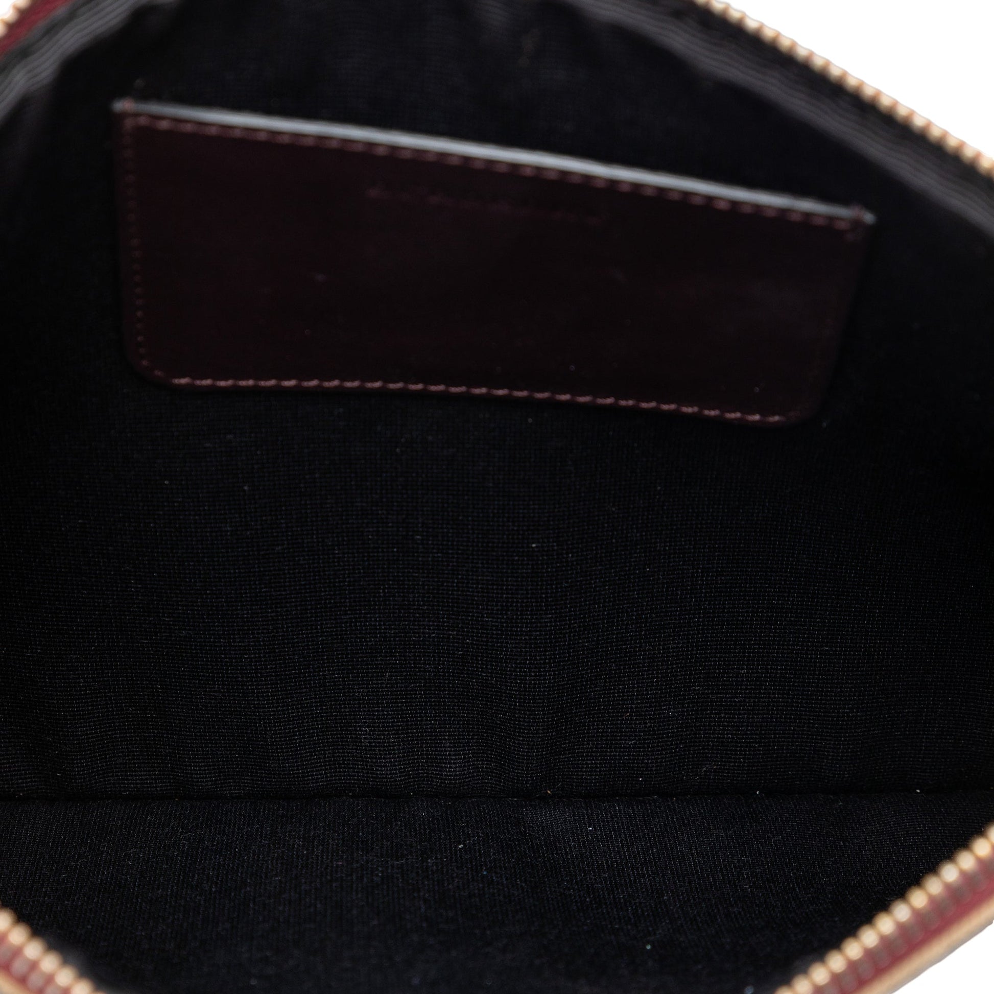 Burberry House Check Canvas Trimmed Grained Calfskin Zip Pouch
