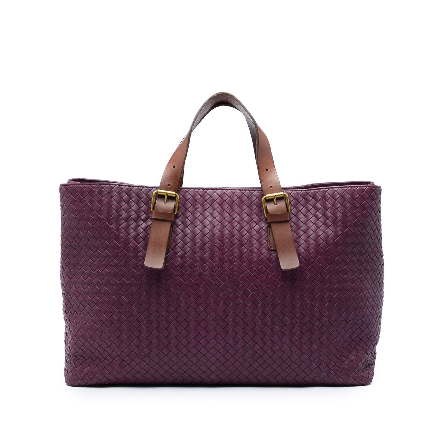 Bottega Veneta Bicolor Nappa Intrecciato Belt Strap Tote