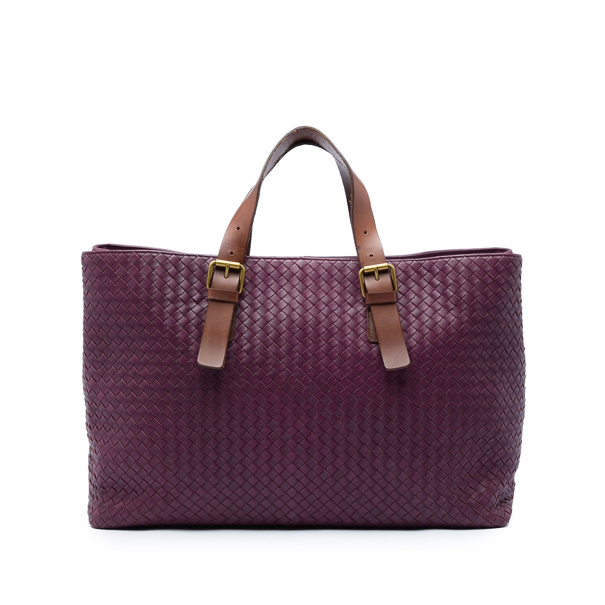 Bottega Veneta Bicolor Nappa Intrecciato Belt Strap Tote