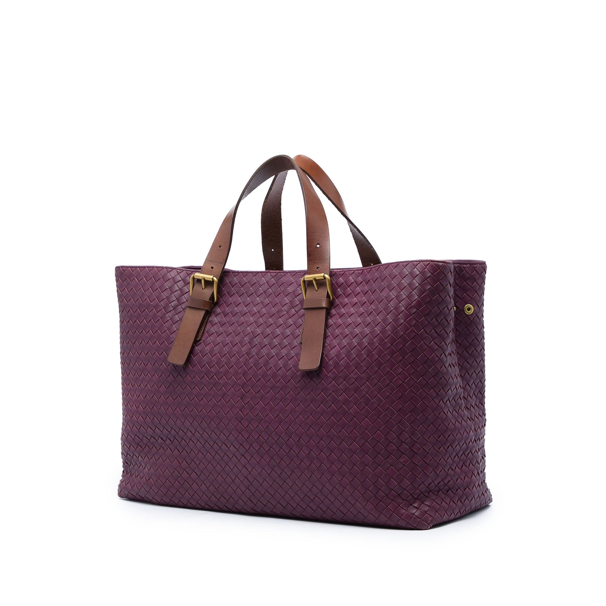 Bottega Veneta Bicolor Nappa Intrecciato Belt Strap Tote