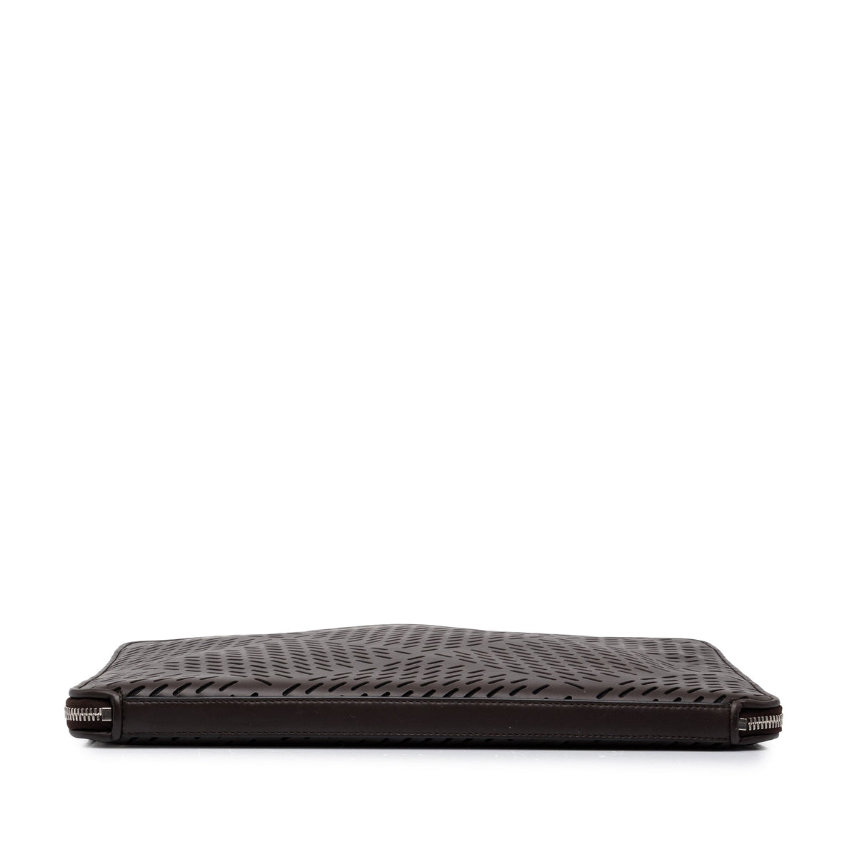 Bottega Veneta Perforated Leather Clutch — Brown