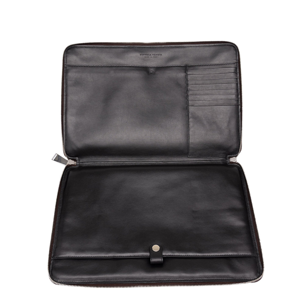 Bottega Veneta Perforated Leather Clutch — Brown