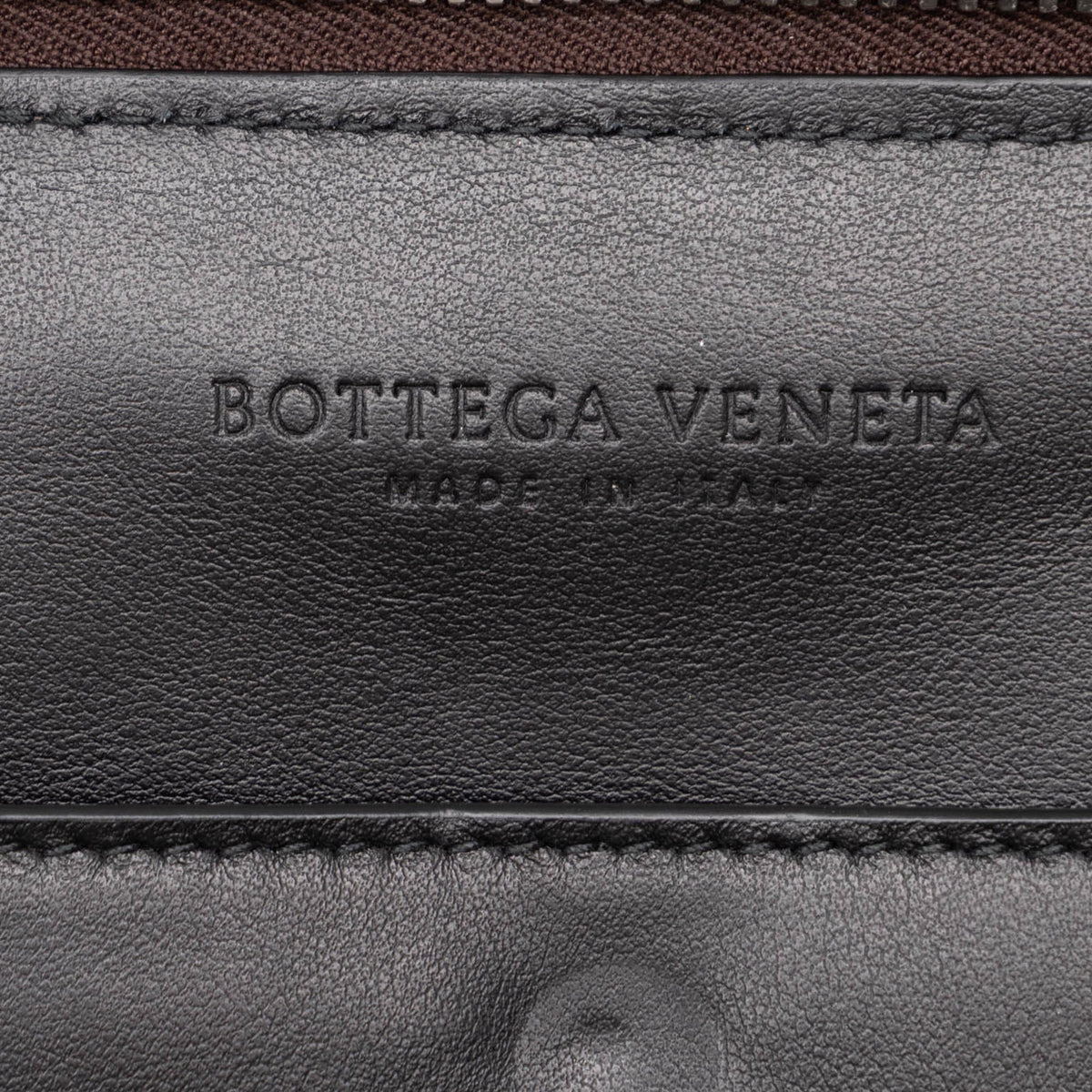 Bottega Veneta Perforated Leather Clutch — Brown