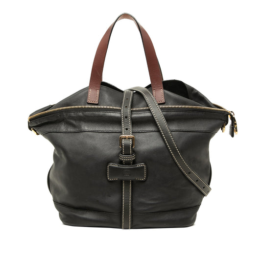 LOEWE Leather Convertible Tote — Black