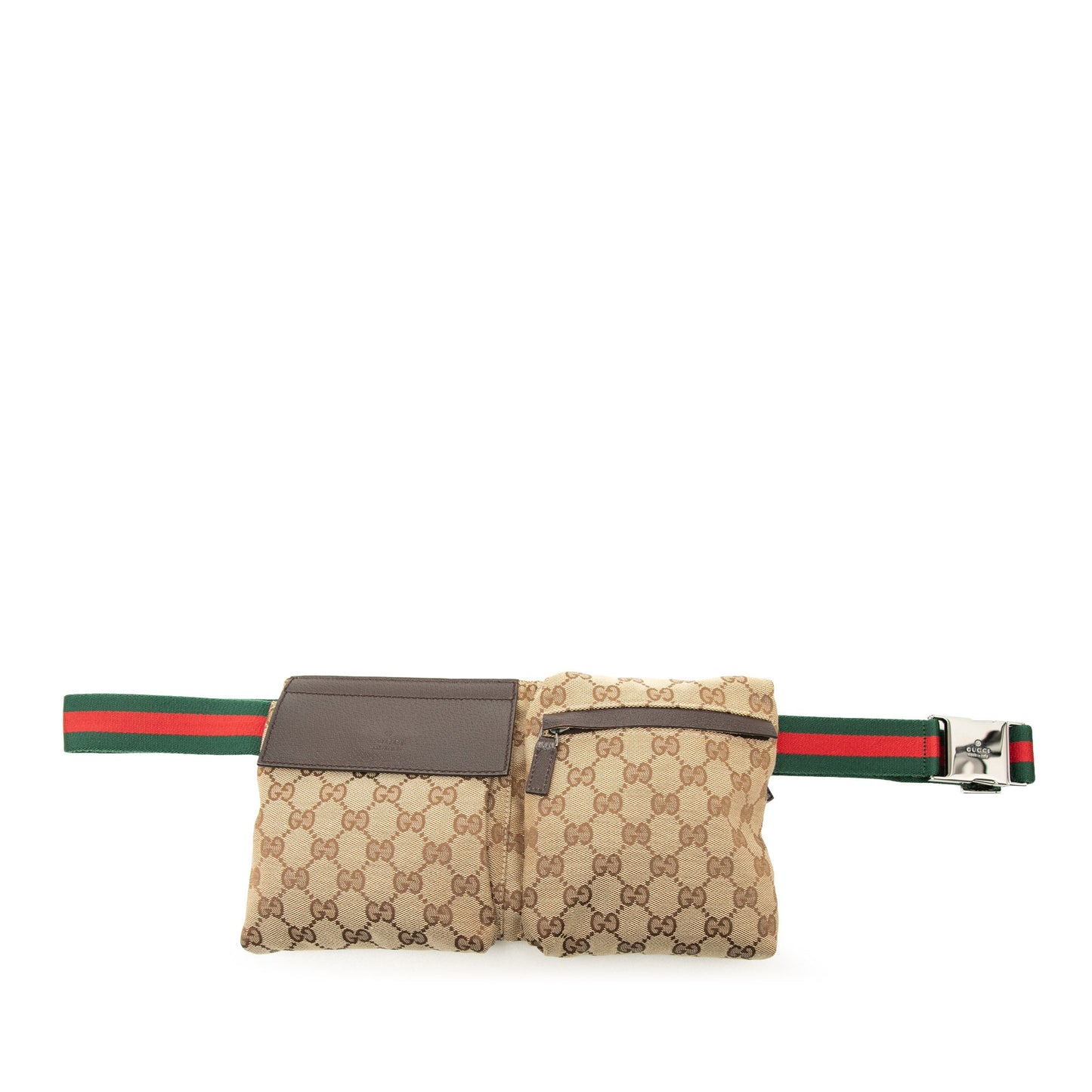 Gucci GG Canvas Web Double Pocket Belt Bag