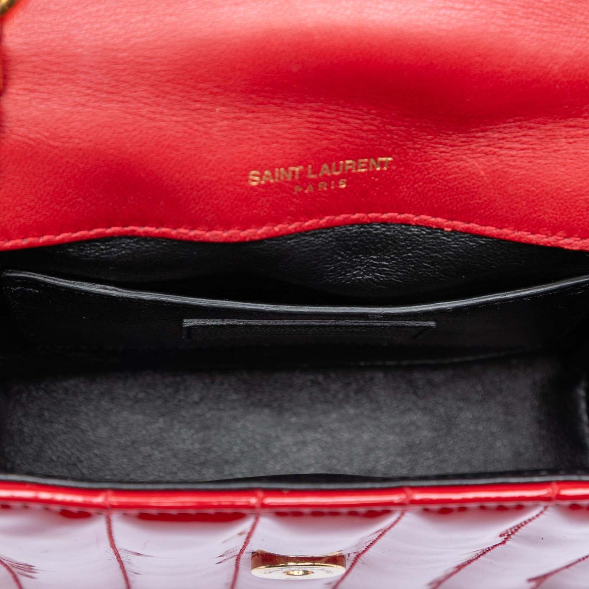 Saint Laurent Small Patent Monogram Vicky Chain Bag