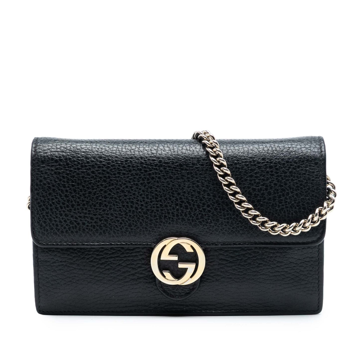 Gucci Leather Interlocking G Dollar Wallet on Chain