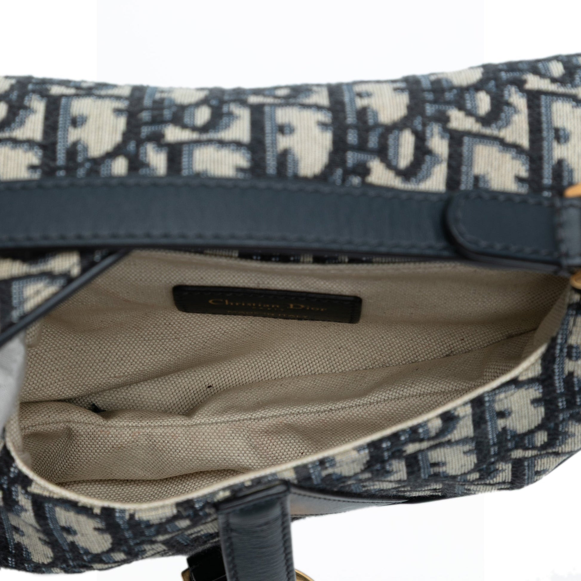 Dior Mini Oblique Canvas Saddle Bag