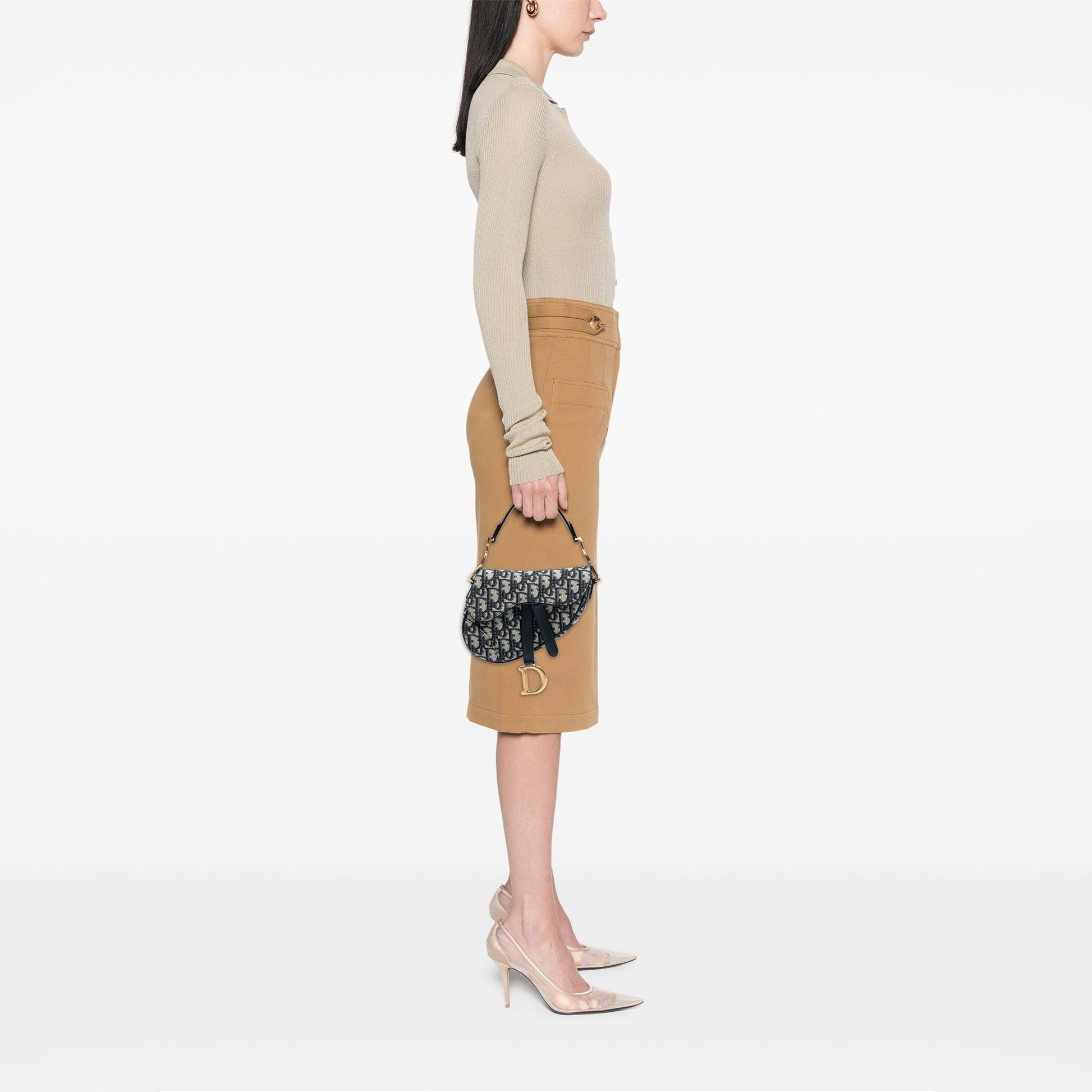 Dior Mini Oblique Canvas Saddle Bag