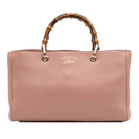 Gucci Medium Calfskin Bamboo Shopper Satchel