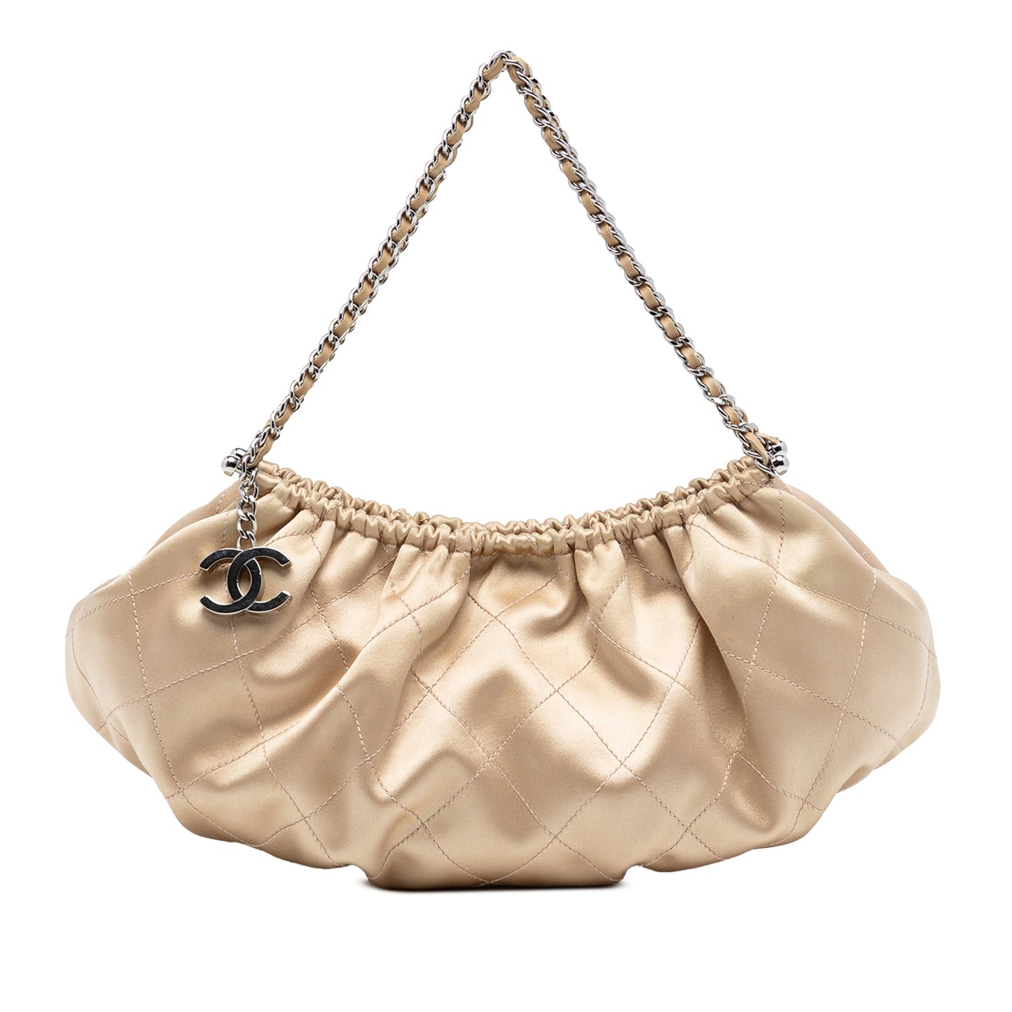 Quilted Satin CC Charm Handbag