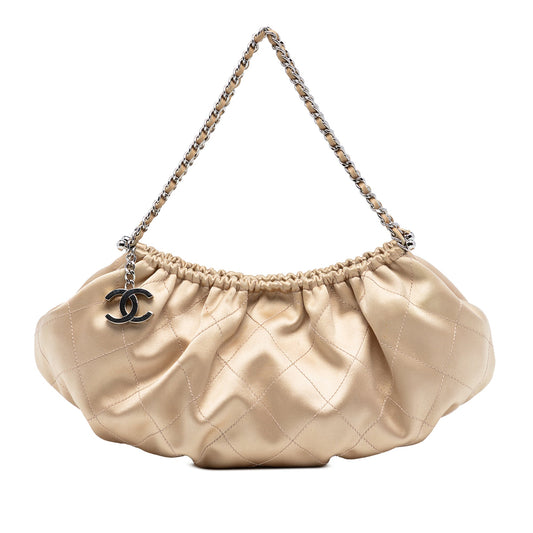 Quilted Satin CC Charm Handbag