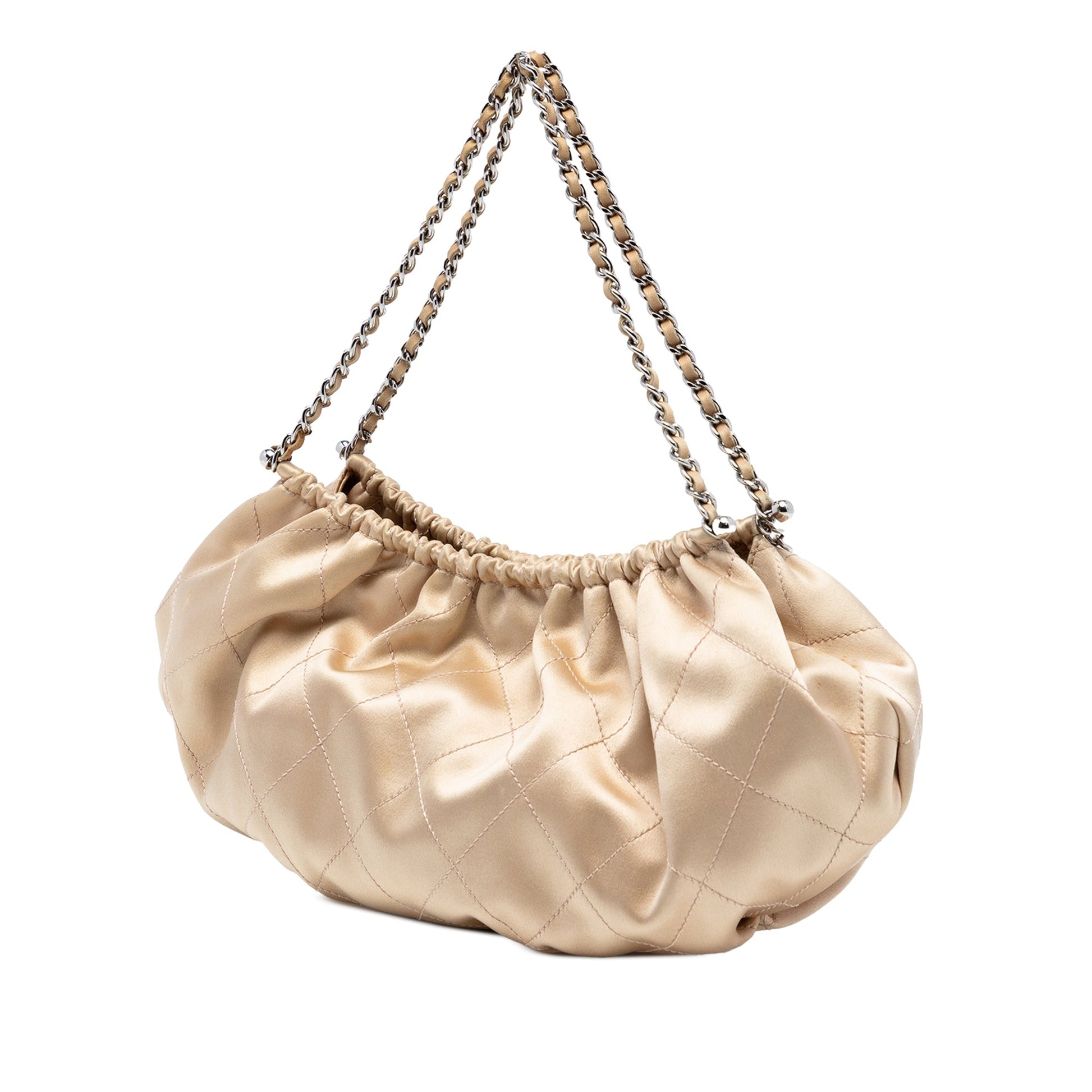 Quilted Satin CC Charm Handbag