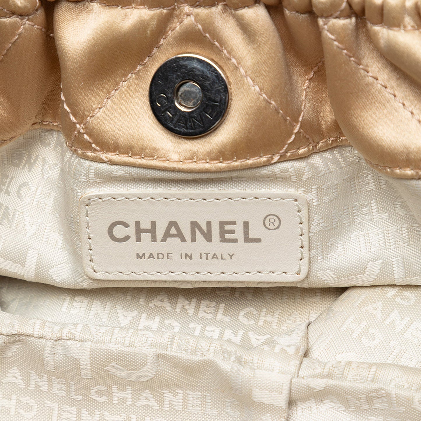 Quilted Satin CC Charm Handbag