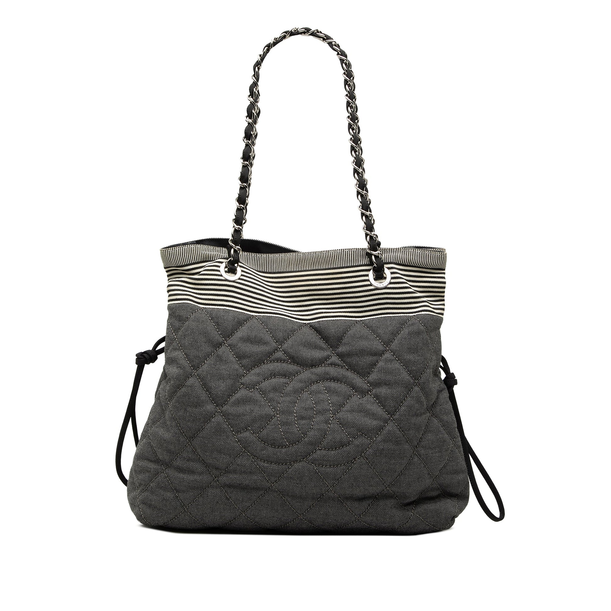 Chanel CC Quilted Denim Bonbon Tote