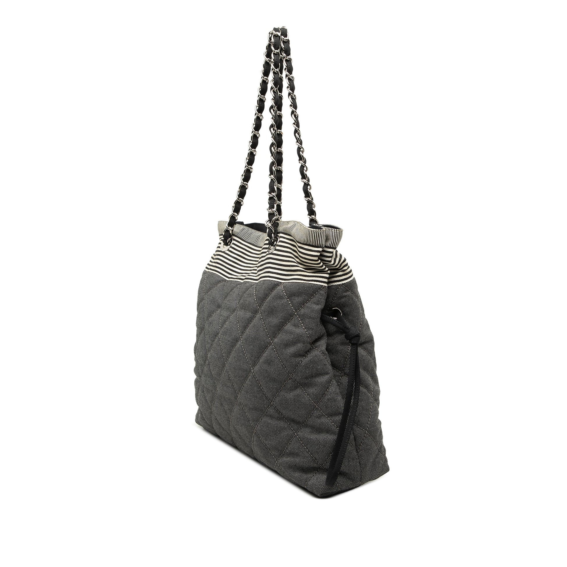 Chanel CC Quilted Denim Bonbon Tote