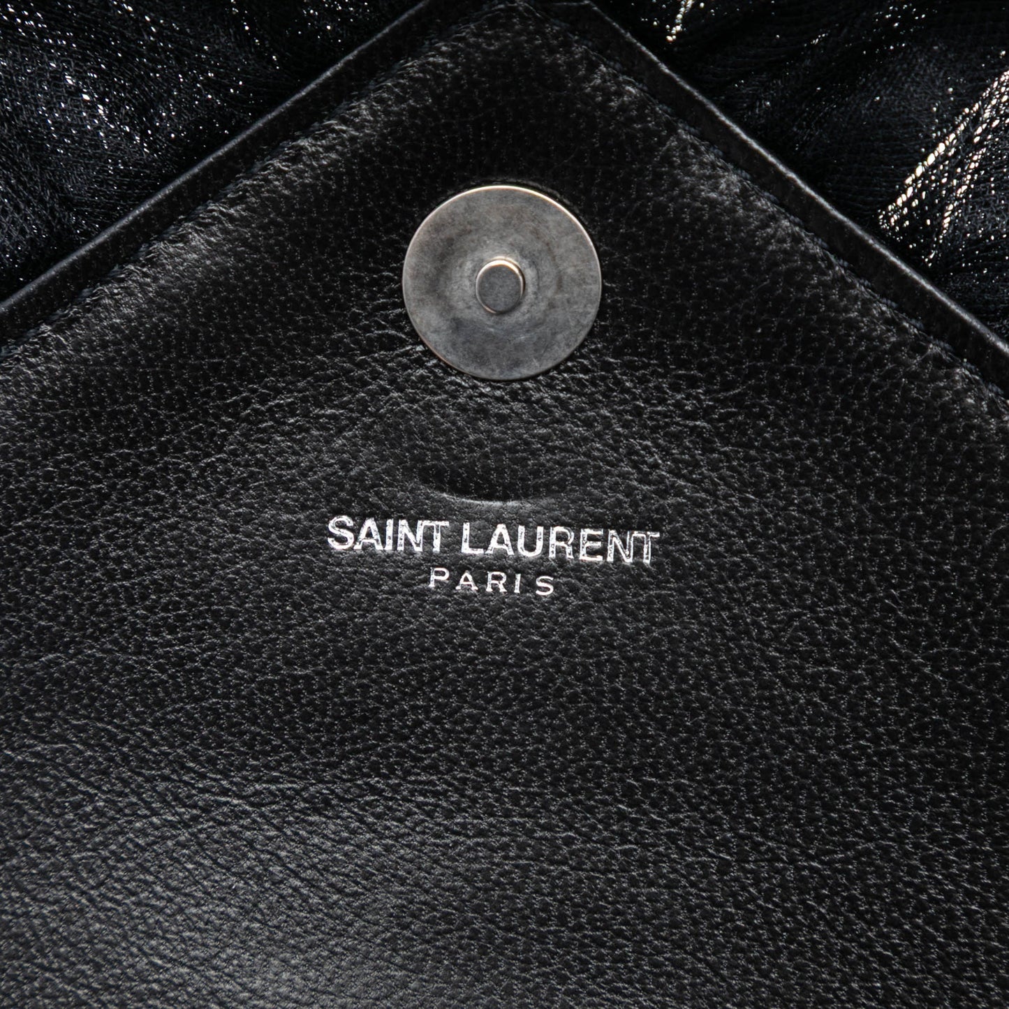 Saint Laurent Baby Goatskin Tulle Chevron Monogram Classic Punk Chain Bag