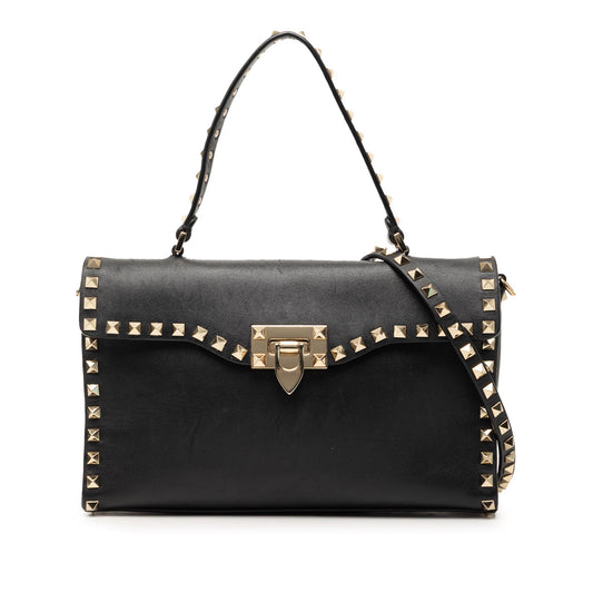 Small Leather Rockstud Single Handle Flap