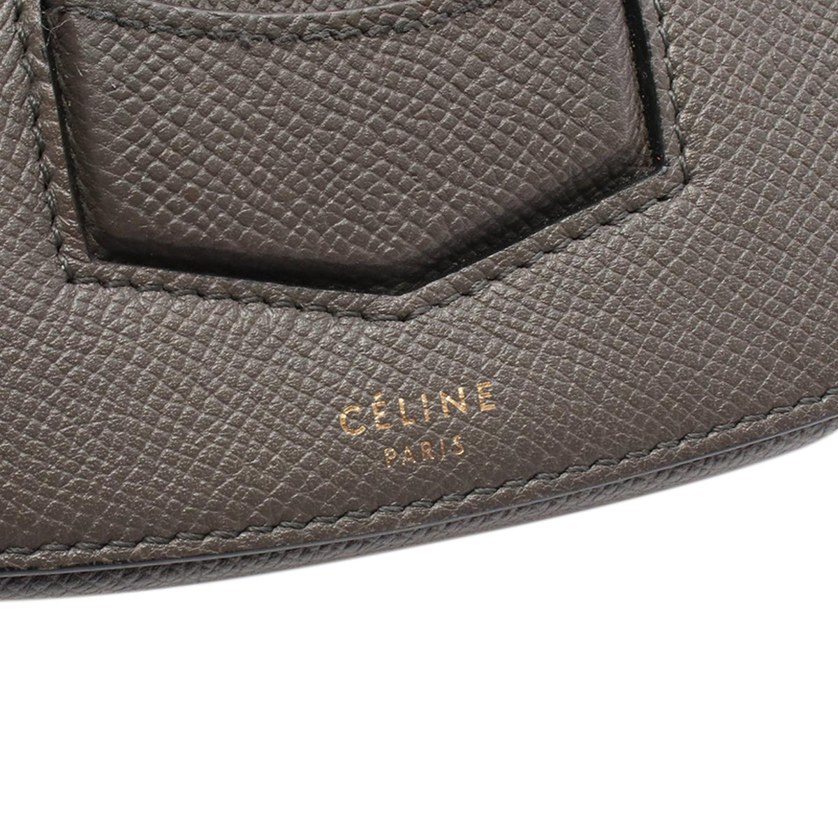 Celine Small Grained Calfskin Trotteur Crossbody — Gray