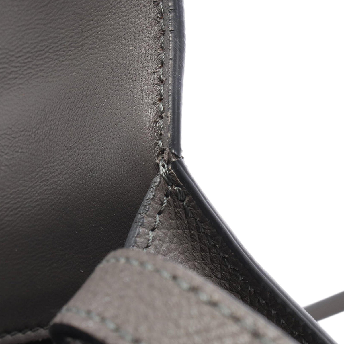 Celine Small Grained Calfskin Trotteur Crossbody — Gray