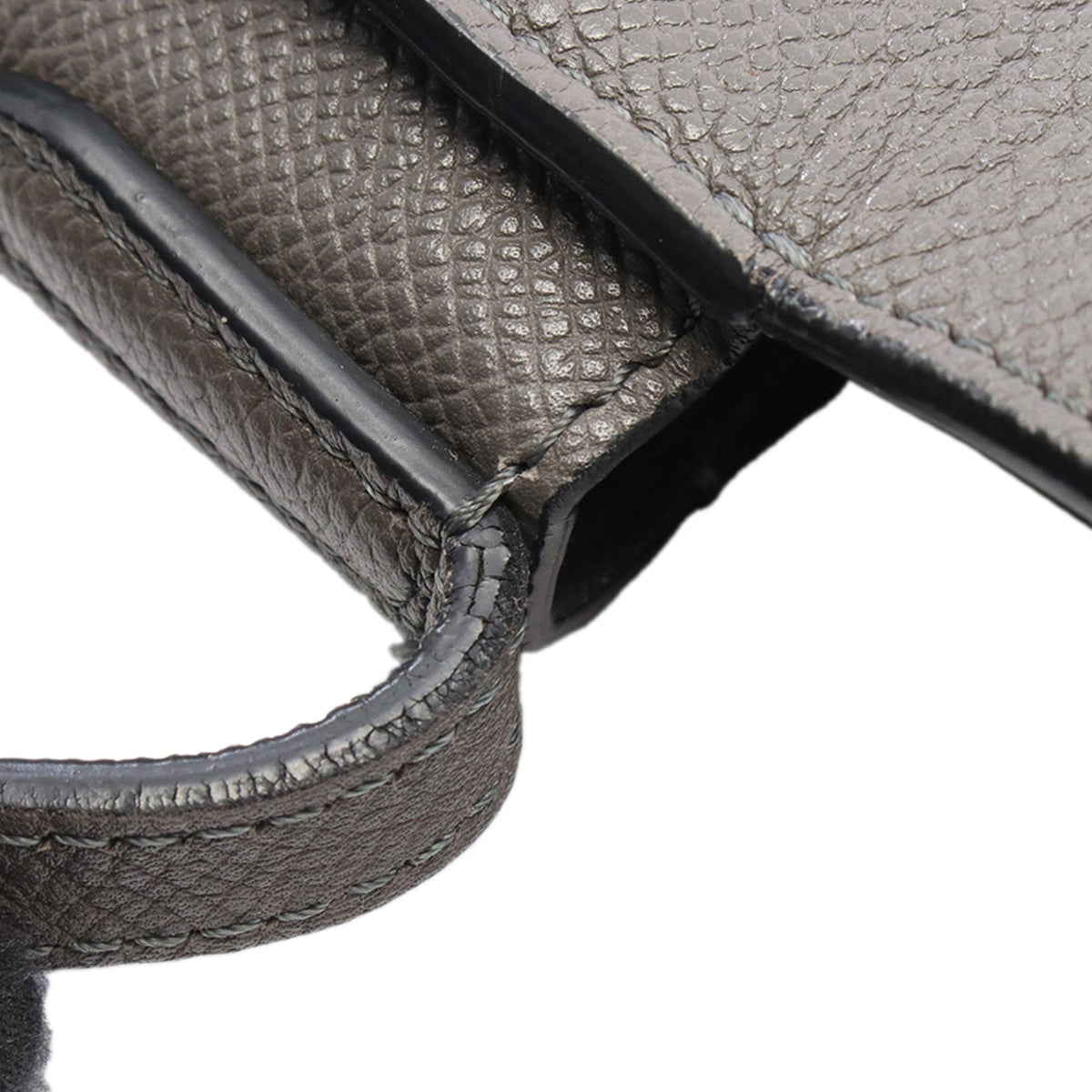Celine Small Grained Calfskin Trotteur Crossbody — Gray