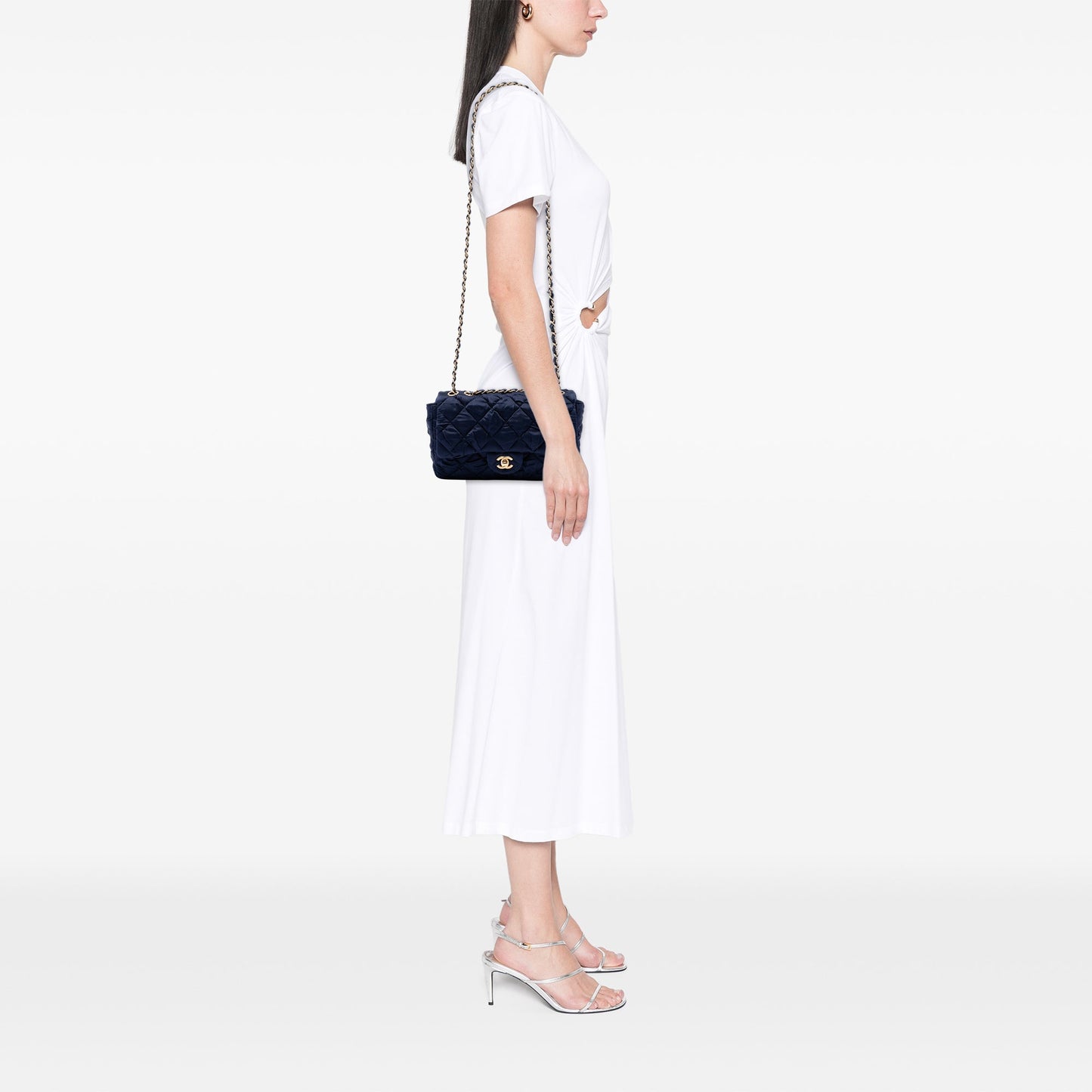 Medium Crumpled Satin Single Flap