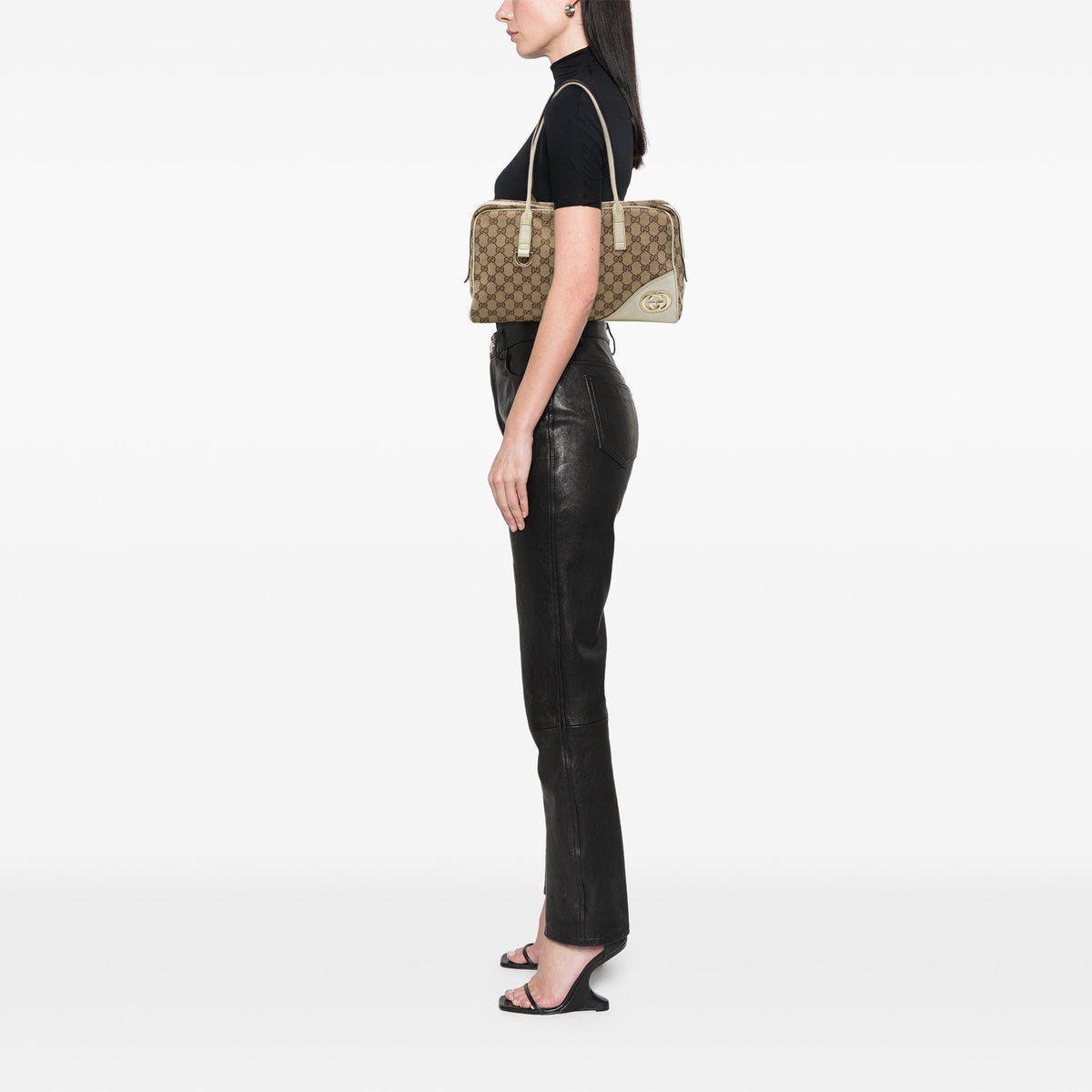 Gucci GG Canvas New Britt Shoulder Bag — Beige