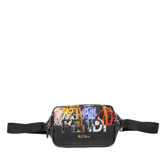 Fendi Noel Fielding Leather and Nylon Graffiti Belt Bag