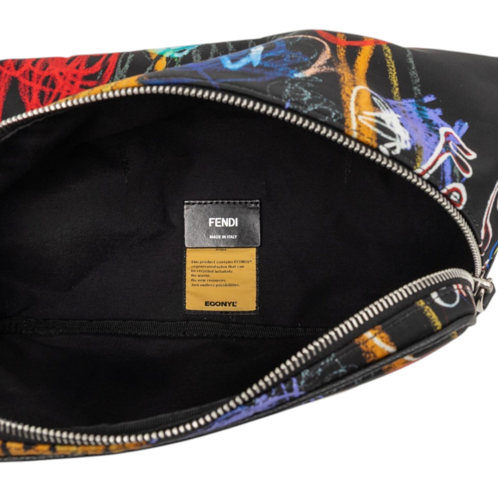 Fendi Noel Fielding Leather and Nylon Graffiti Belt Bag