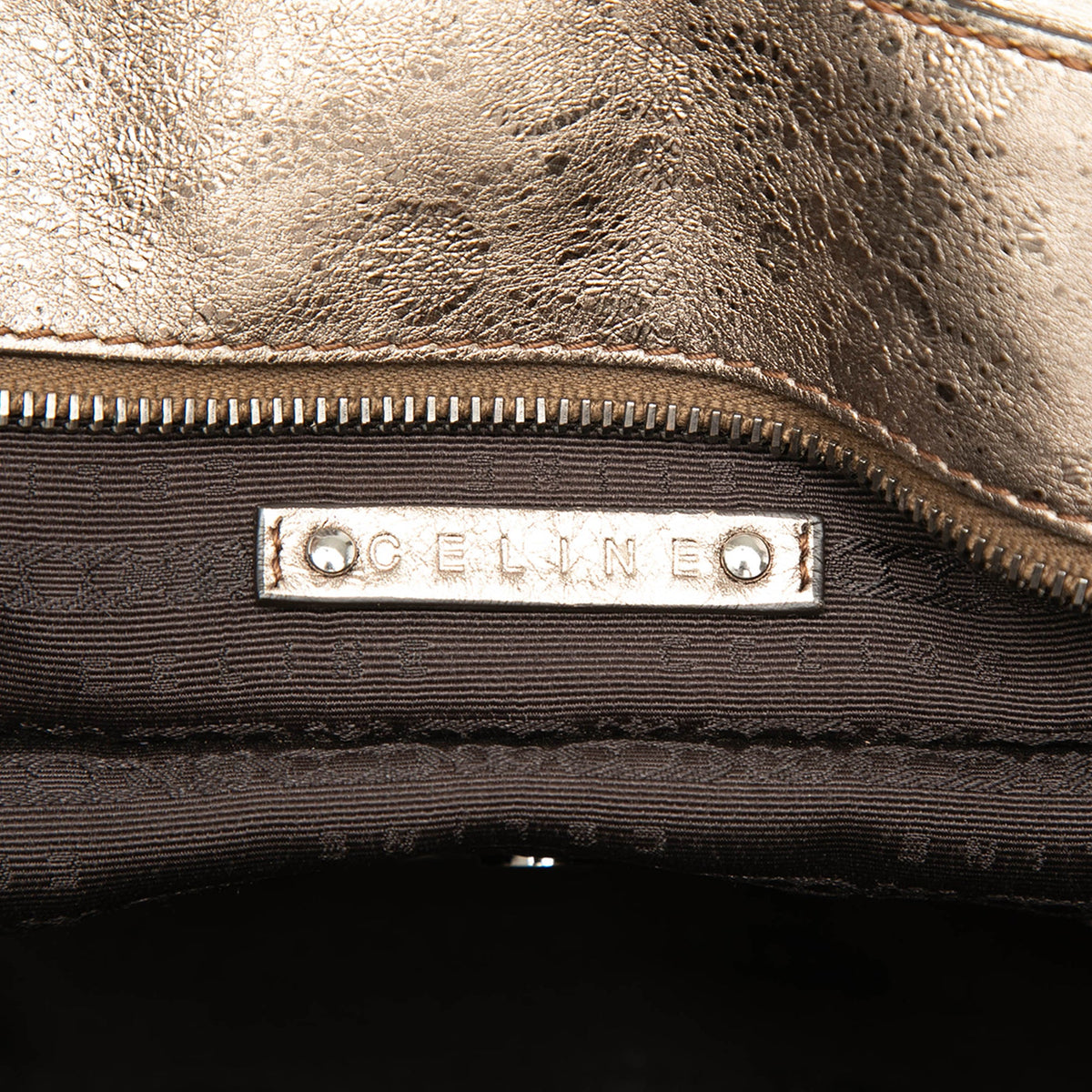 Celine Metallic Calfskin Bittersweet Hobo