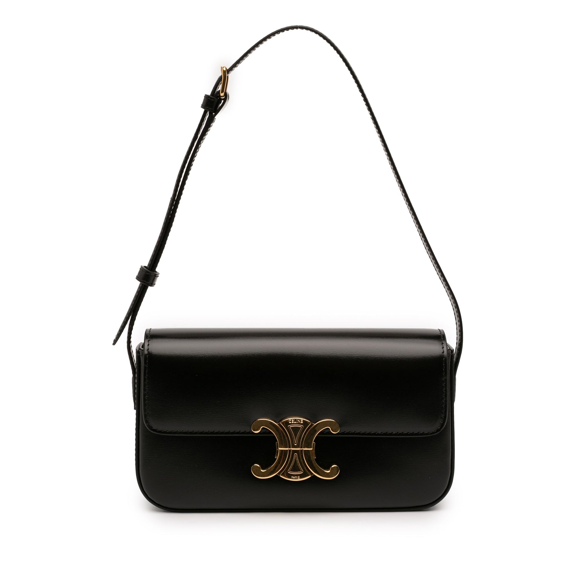 Shiny Calfskin Claude Shoulder Bag