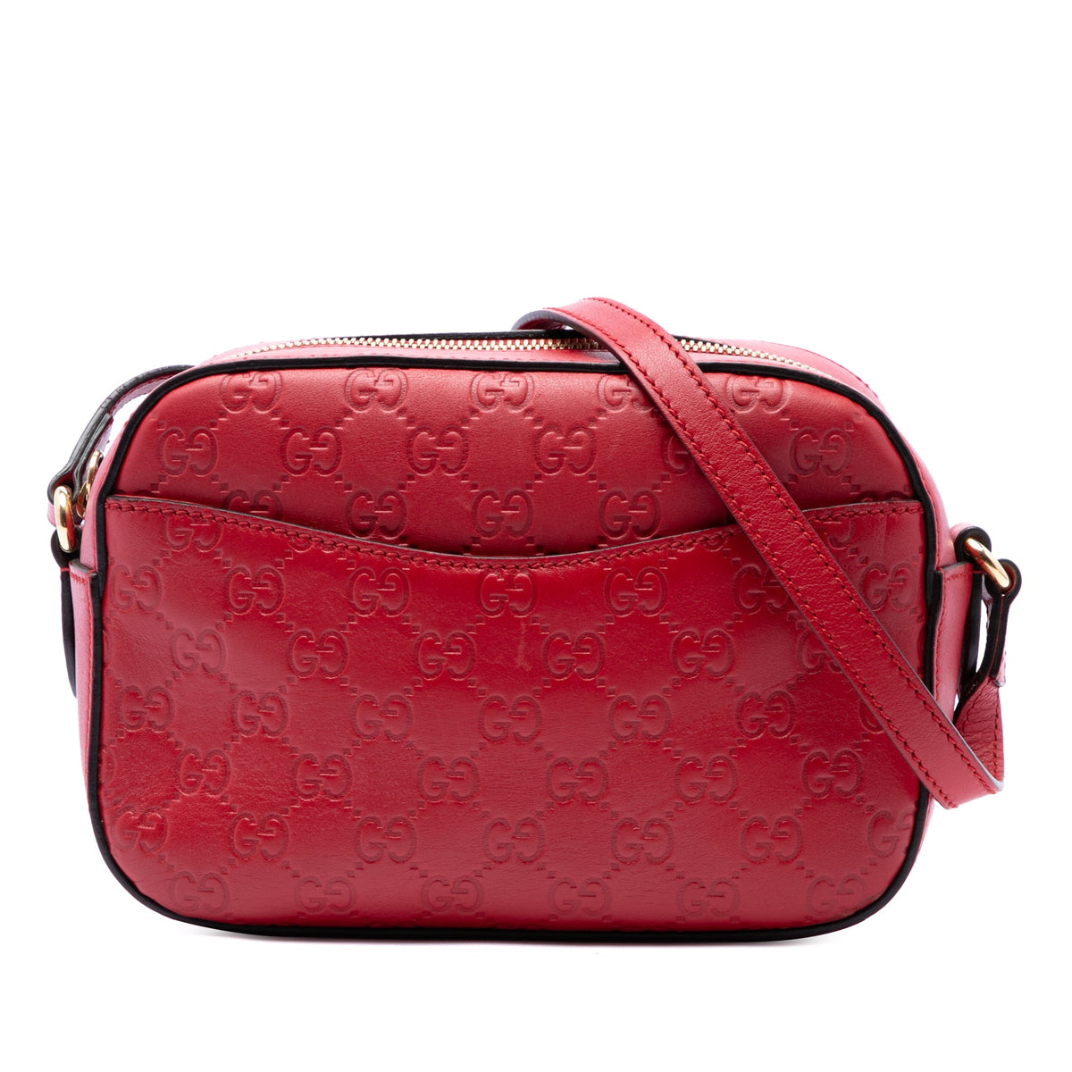 Gucci Guccissima Camera Bag — Red