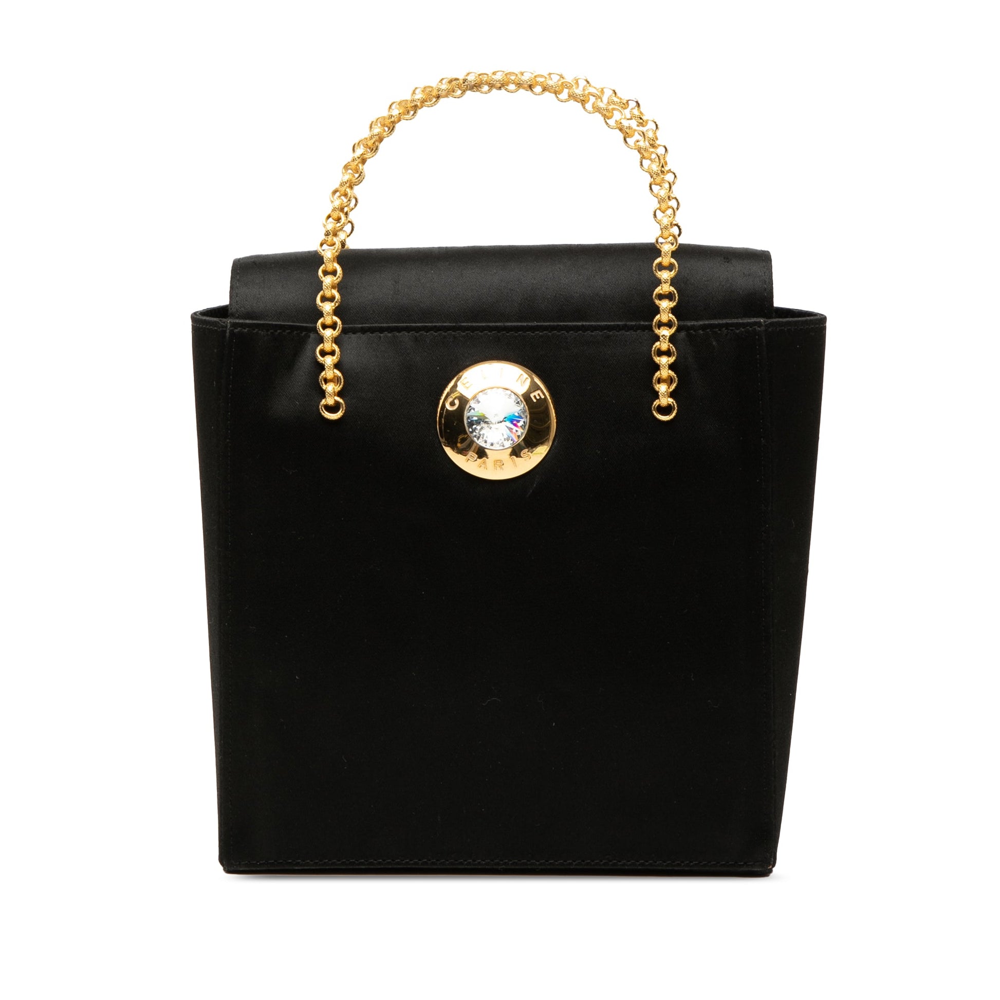Celine Satin Starball Chain Top Handle Bag