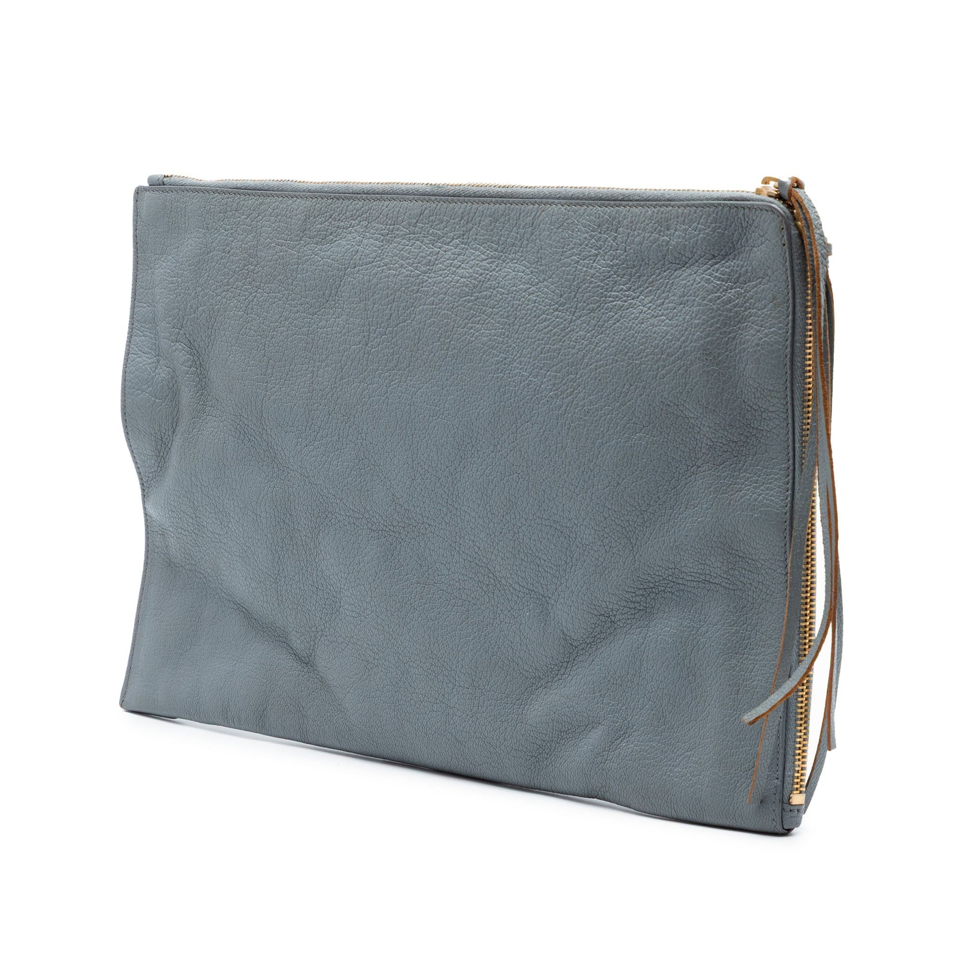 Balenciaga Goatskin Motocross Classic Metallic Edge Clutch