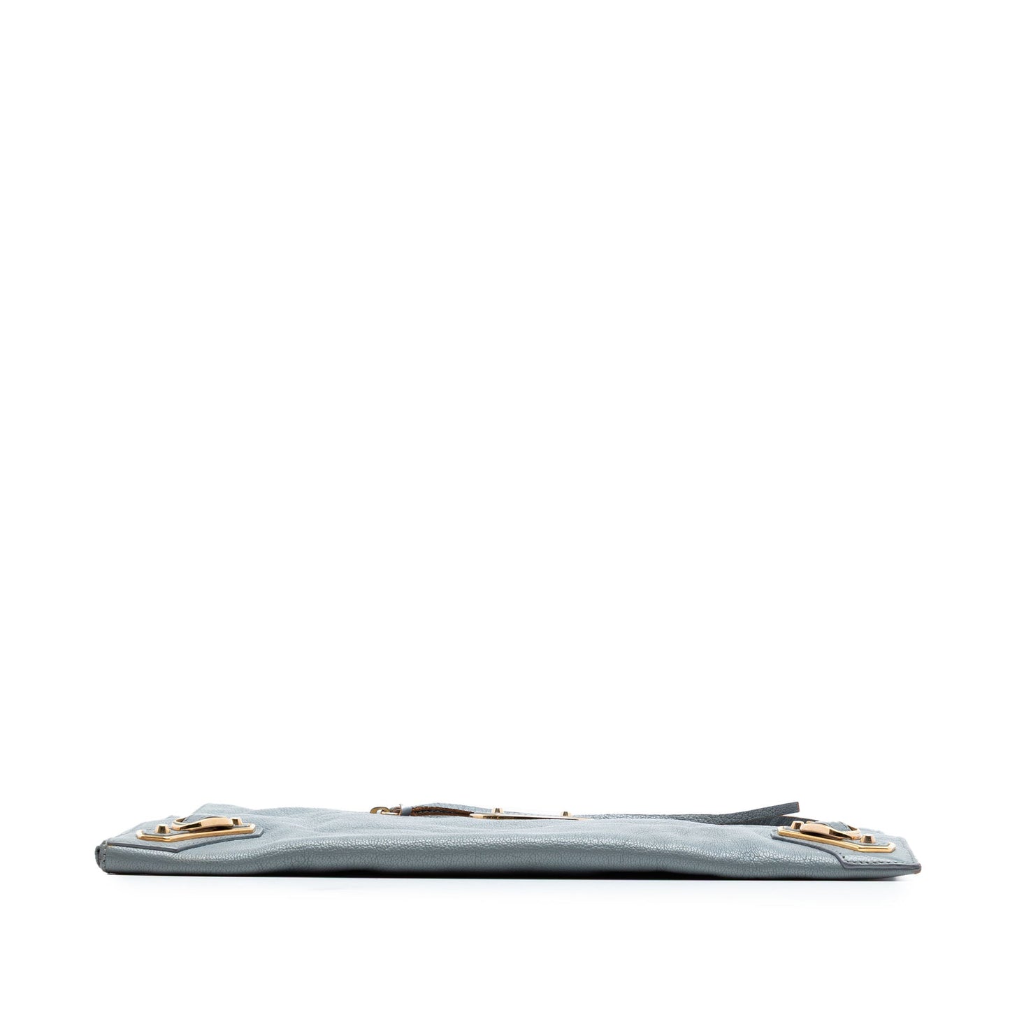 Balenciaga Goatskin Motocross Classic Metallic Edge Clutch