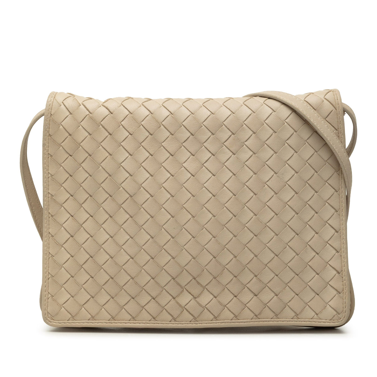 Bottega Veneta Nappa Intrecciato Flap Crossbody — Brown