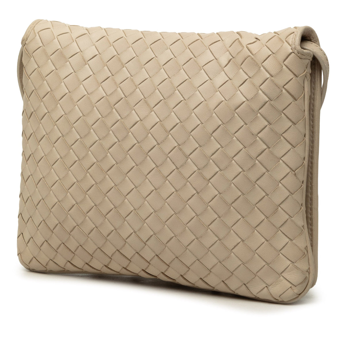 Bottega Veneta Nappa Intrecciato Flap Crossbody — Brown