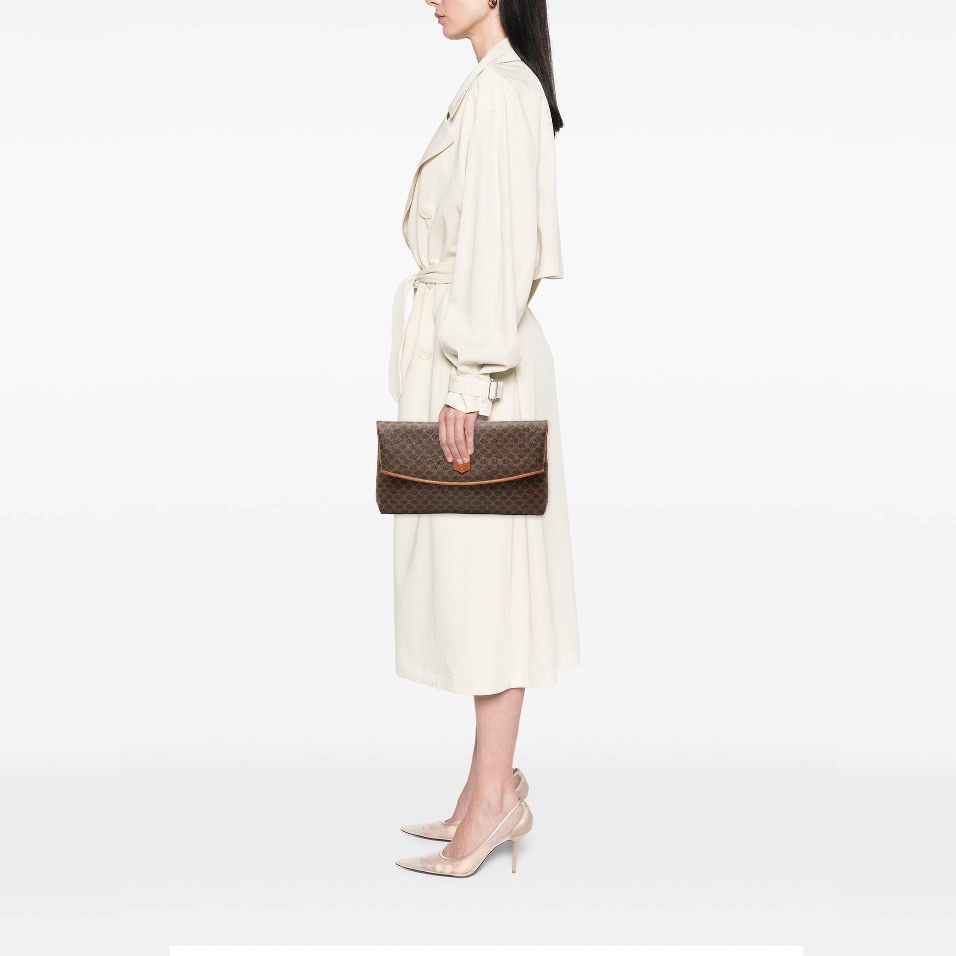 Celine Macadam Coated Canvas Clutch