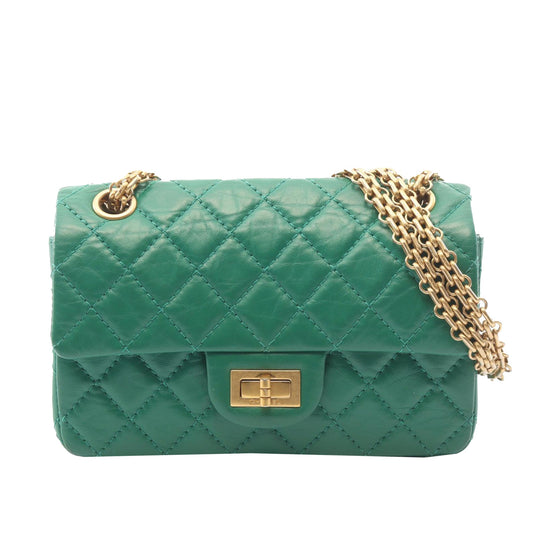 Chanel Quilted Aged Calfskin Reissue 2.55 Single Flap 224 — Green