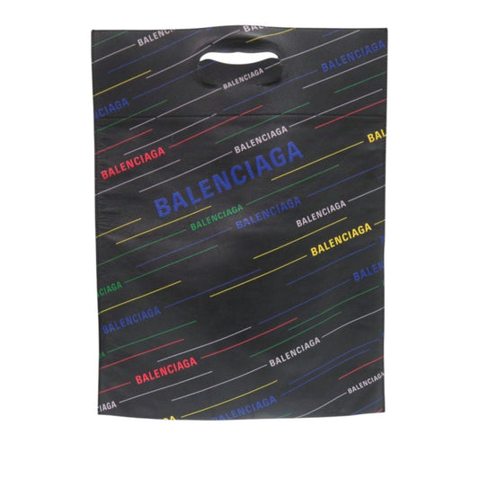 Balenciaga Calfskin Allover Logo Shopper Tote