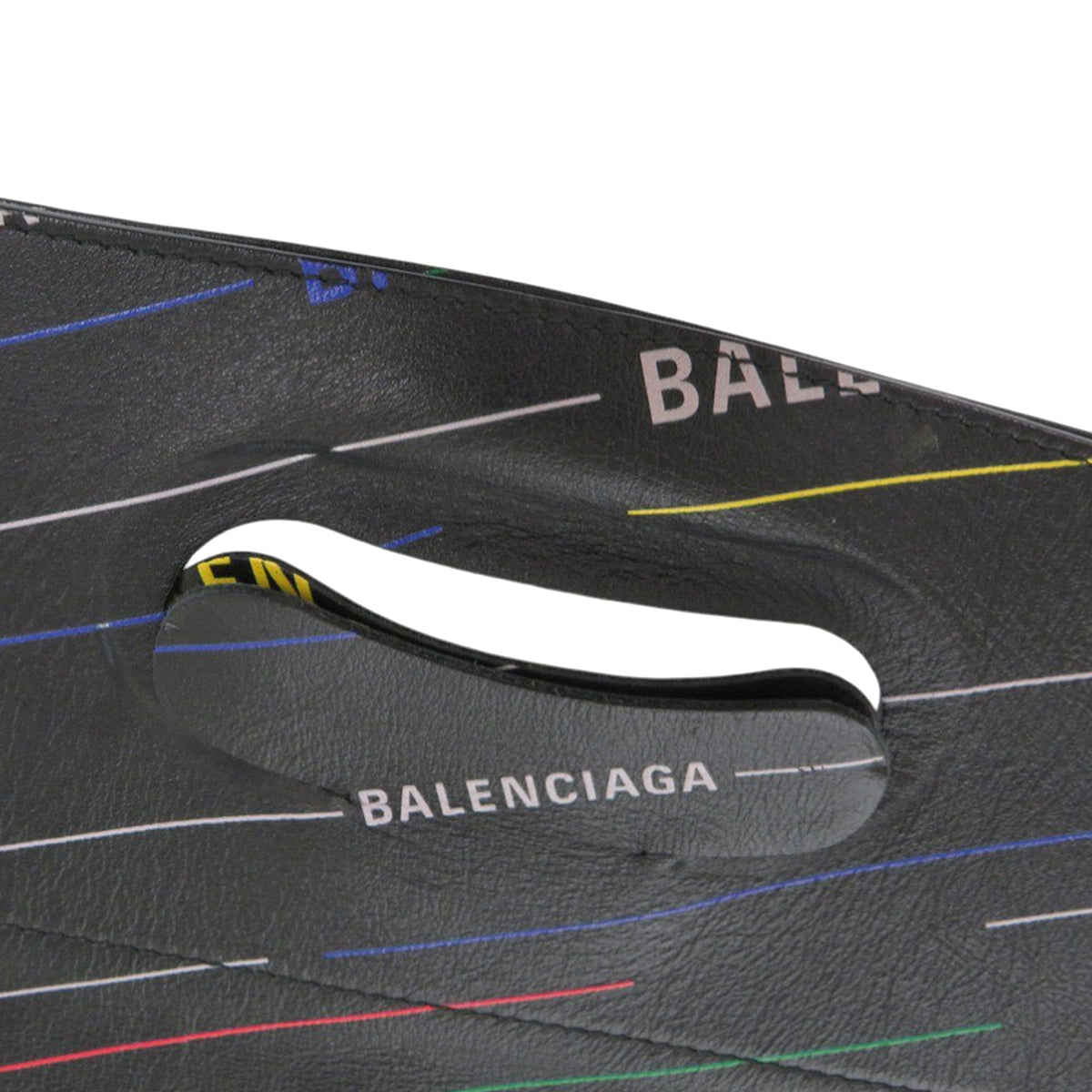 Balenciaga Calfskin Allover Logo Shopper Tote