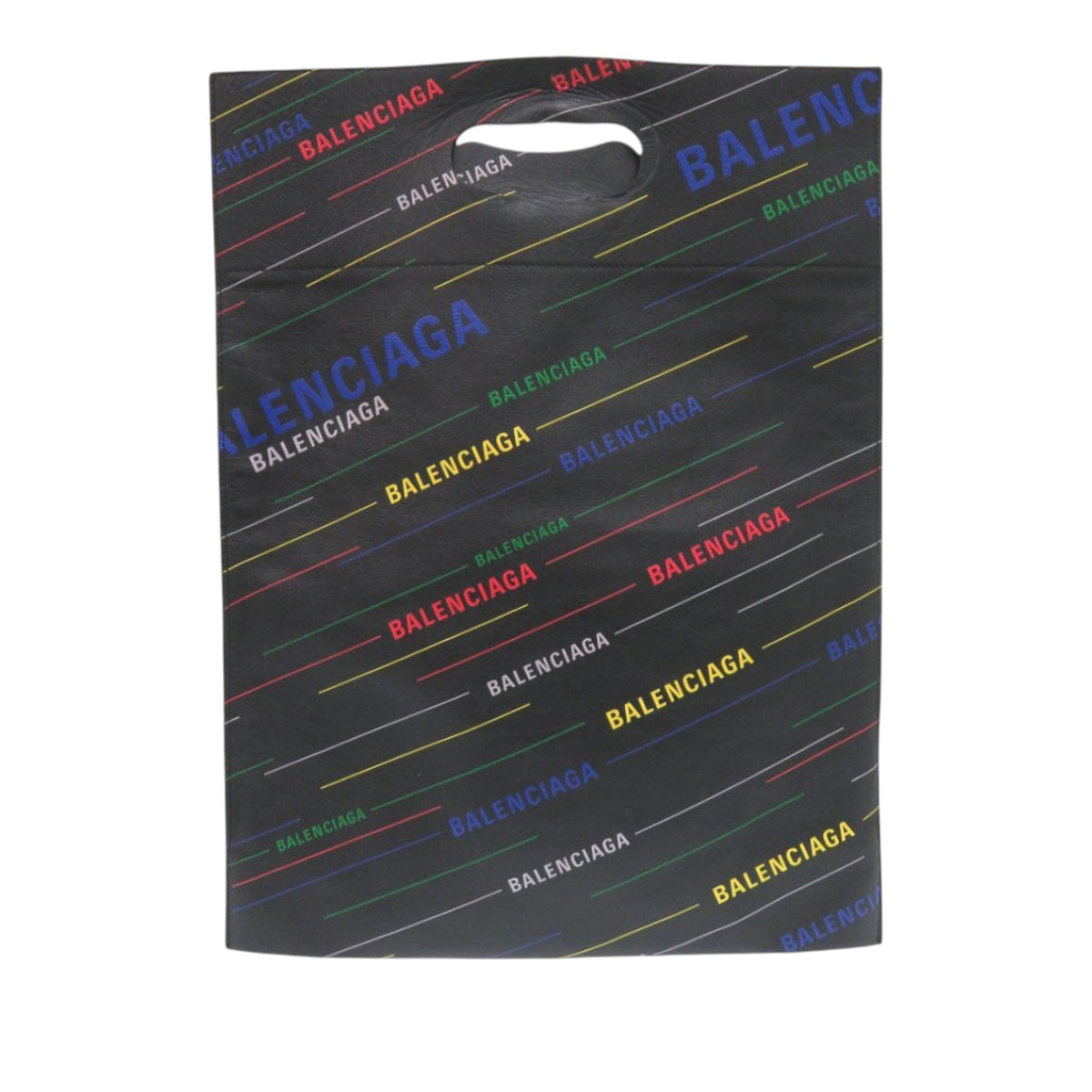 Balenciaga Calfskin Allover Logo Shopper Tote