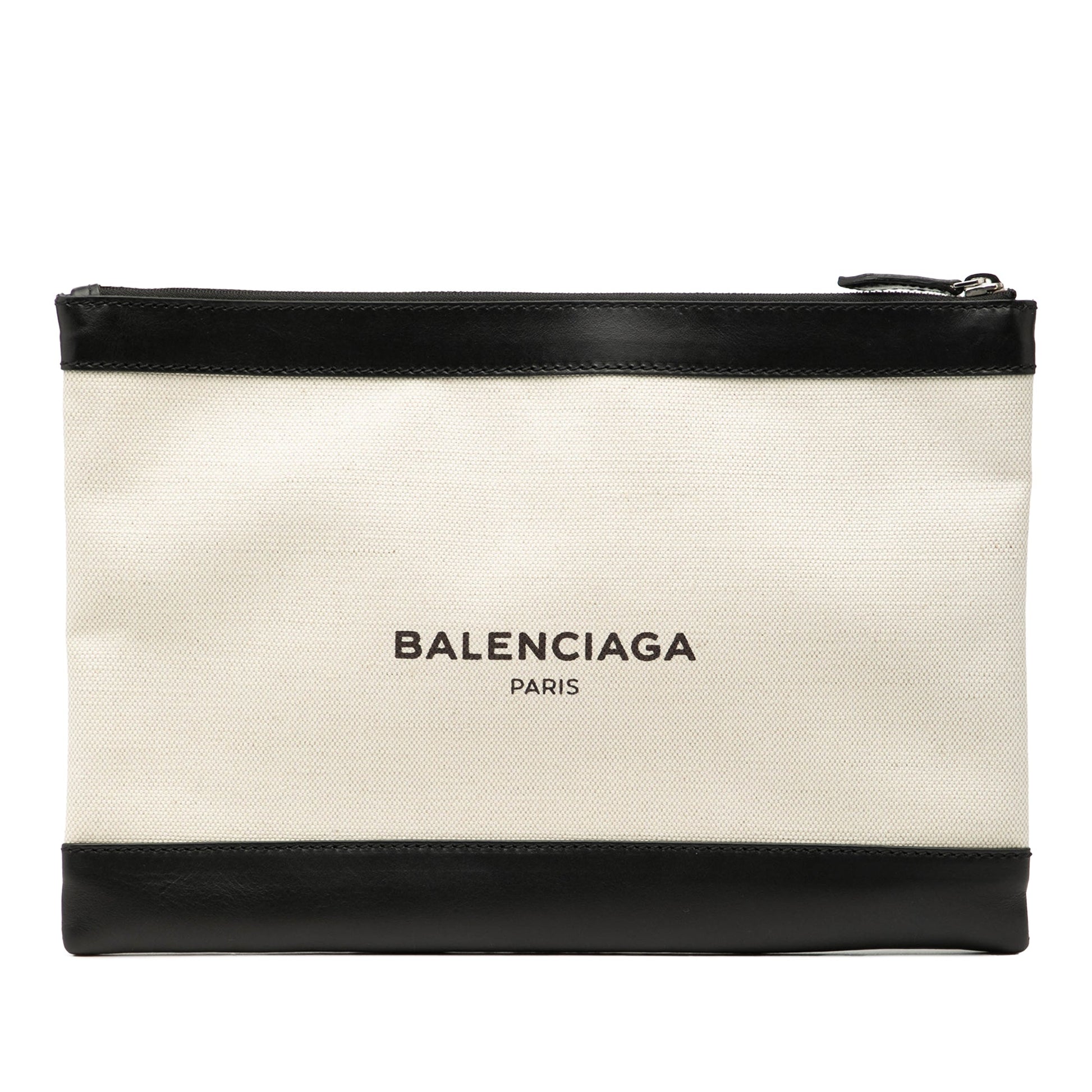 Balenciaga M Canvas Navy Clip Clutch