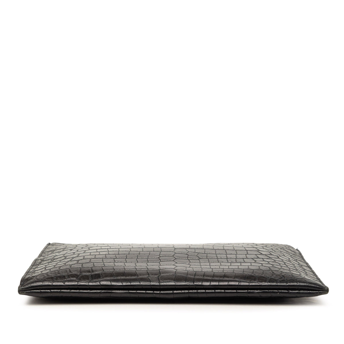 Saint Laurent Crocodile Embossed Leather Zipped Tablet Holder