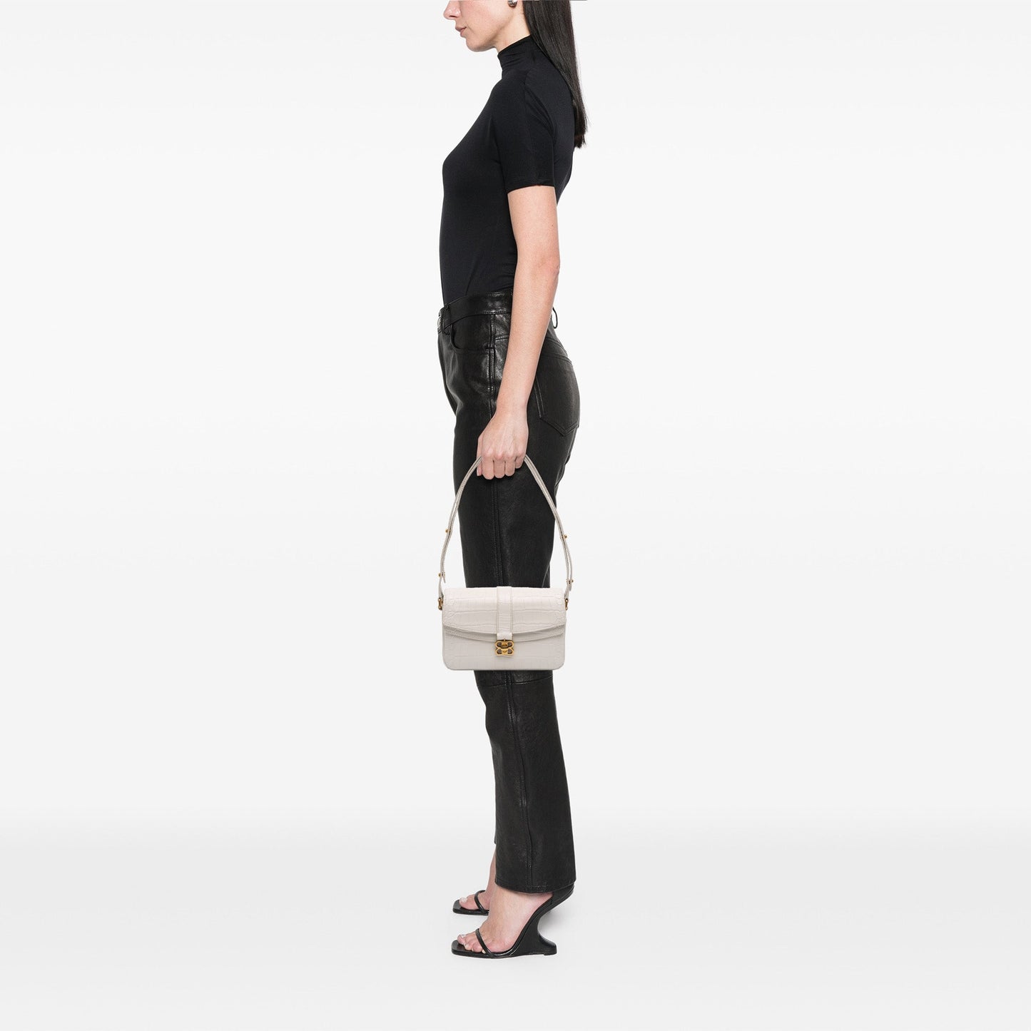 Small Croc Embossed Lady Flap