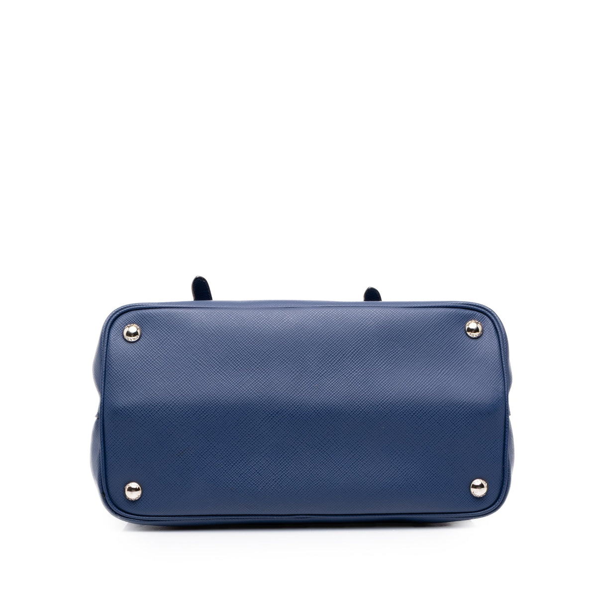 Prada Medium Saffiano Cuir Double Turnlock Satchel — Blue