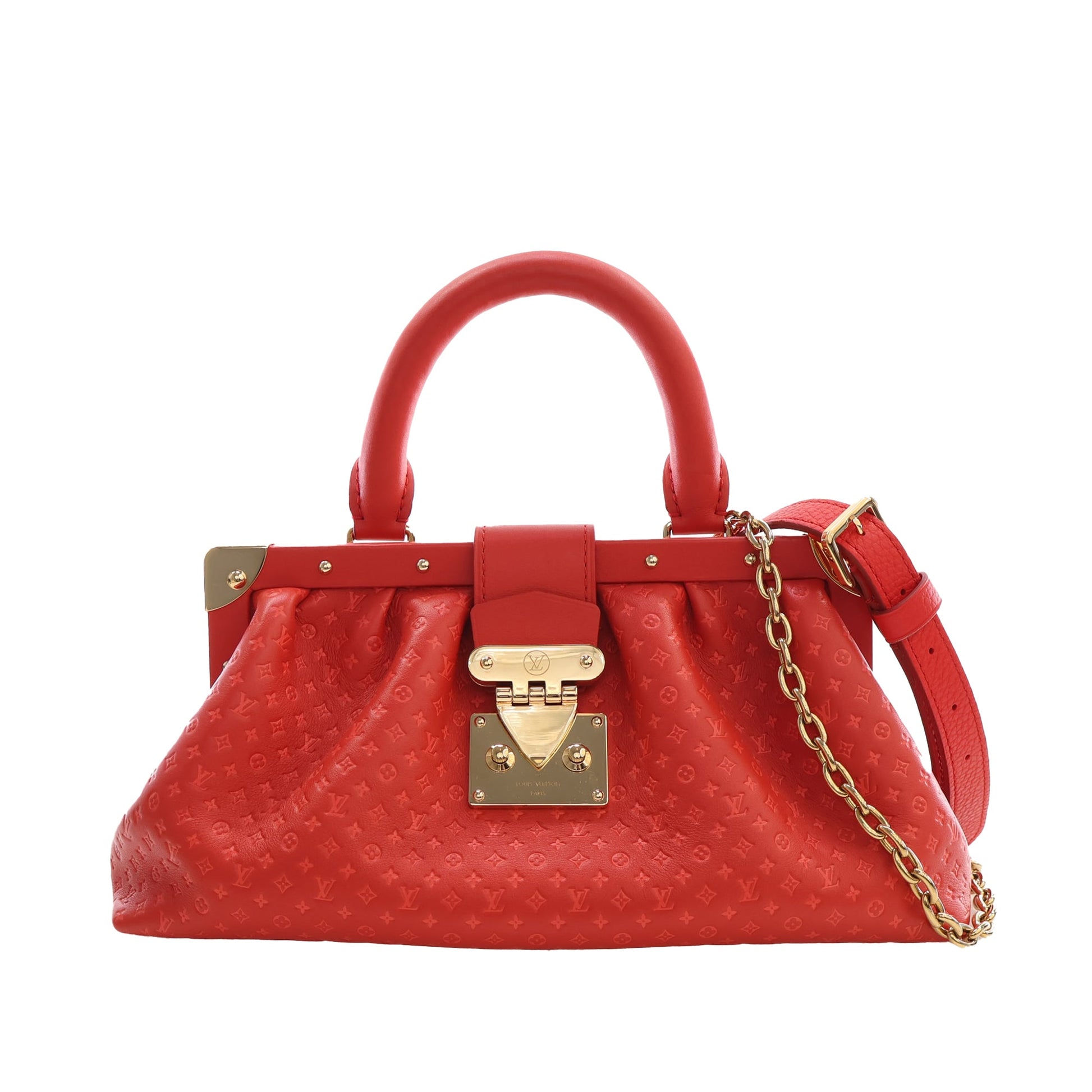 Louis Vuitton Embossed Calfskin Nanogram Satchel