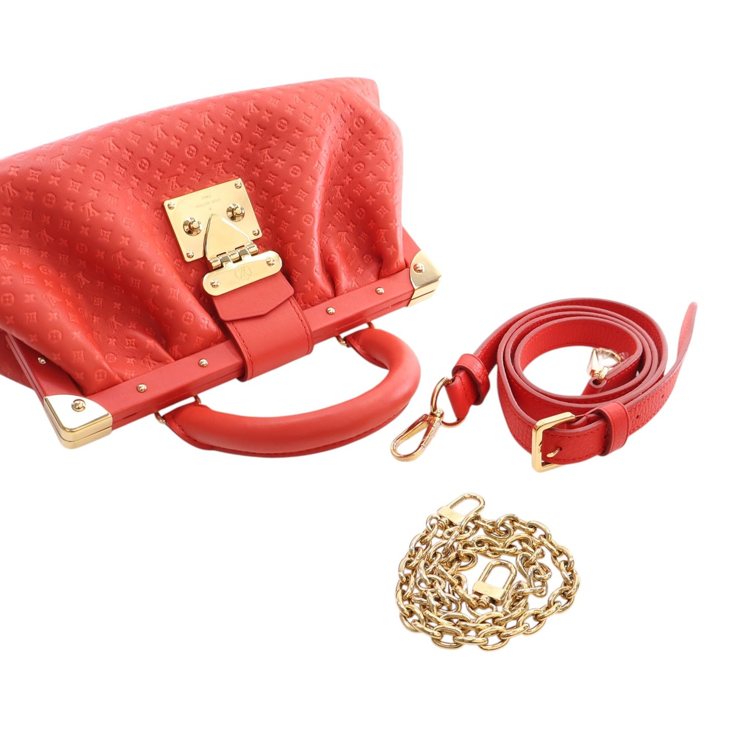 Louis Vuitton Embossed Calfskin Nanogram Satchel