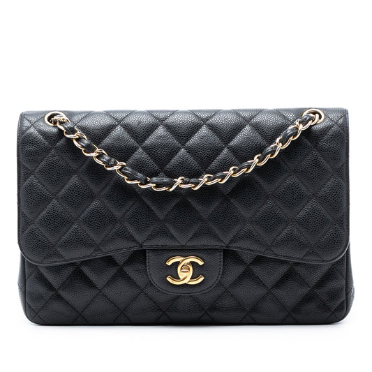 Jumbo Classic Caviar Double Flap
