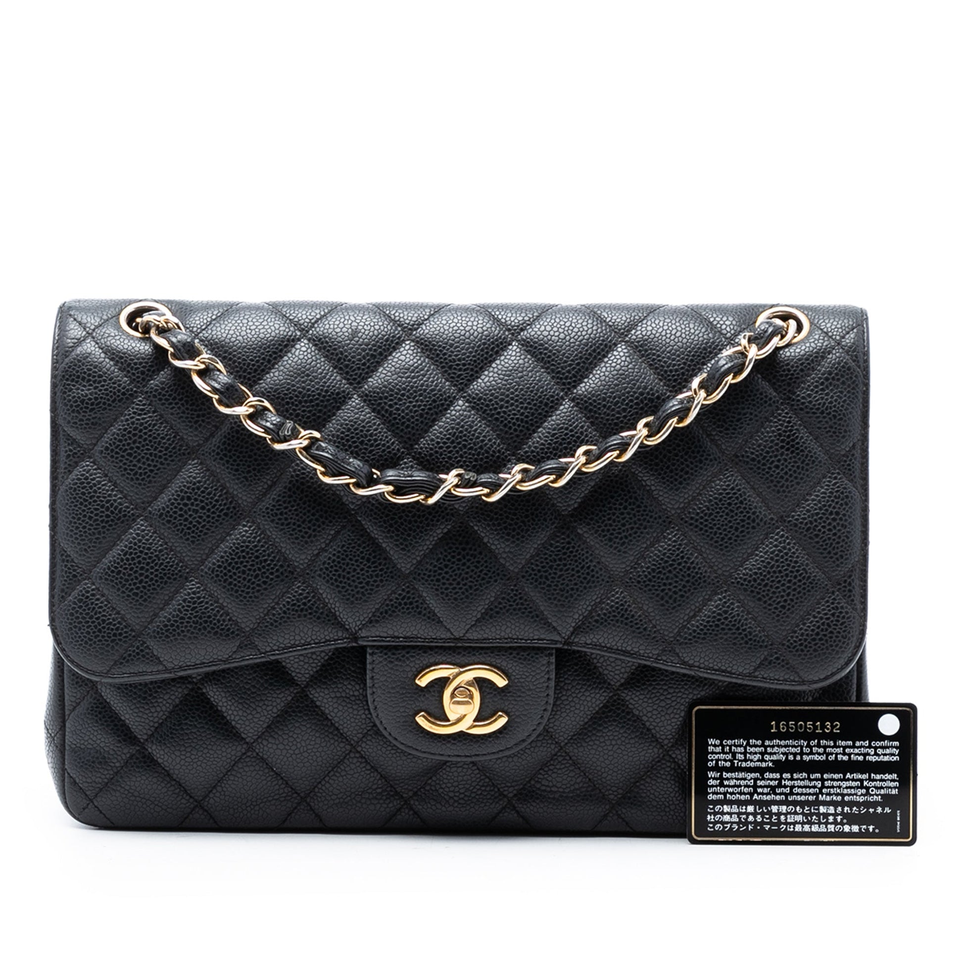 Jumbo Classic Caviar Double Flap